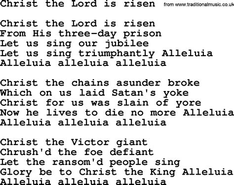 christ has risen lyrics